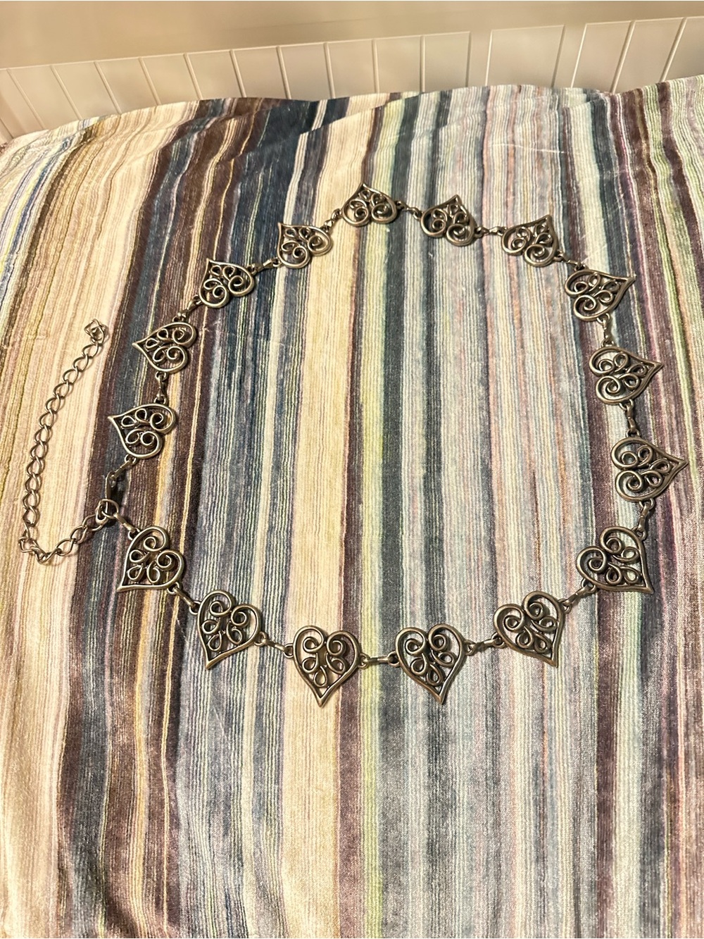 Women’s Silver Heart Link Waist Chain Belt